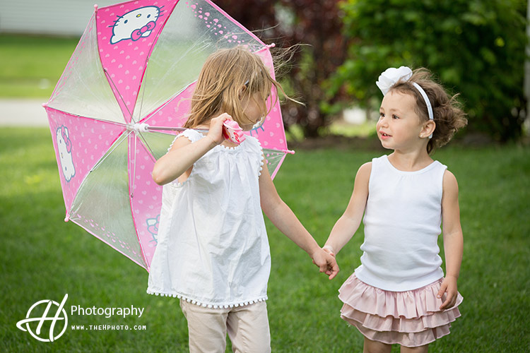 the girls loved to take photos with umbrellas