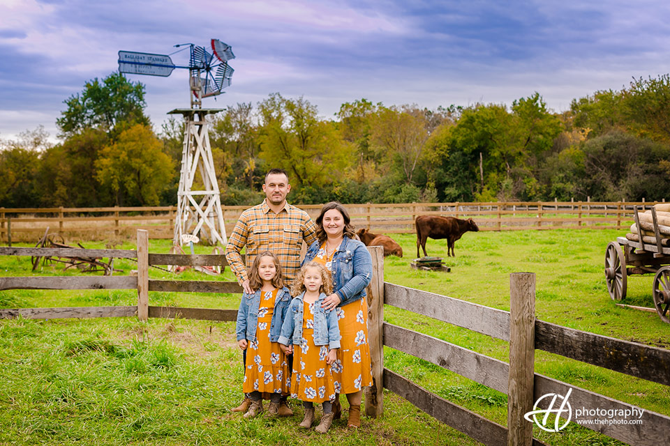 family photos at the farm