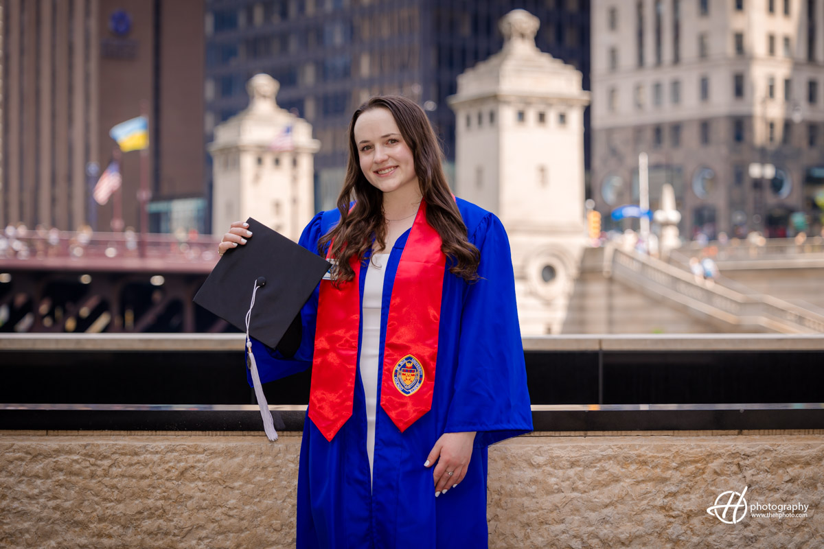 Graduation Portrait in Chicago with Amelia - DePaul student 