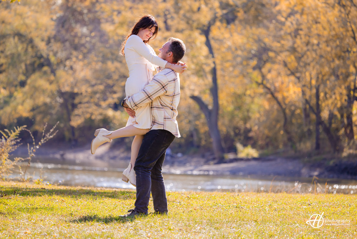 mother and father playing at the photo session 