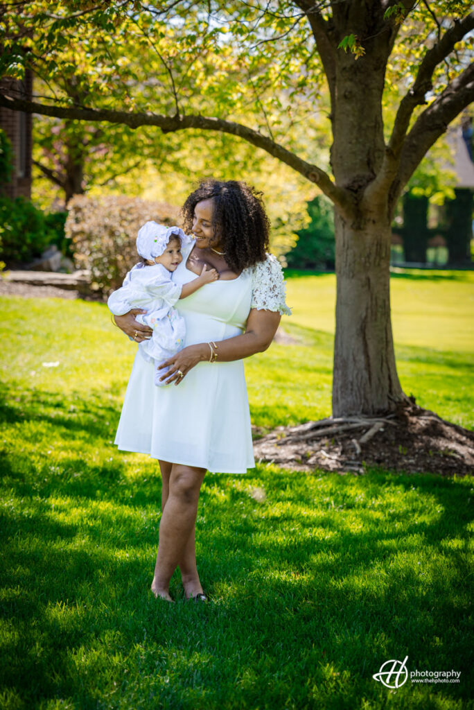 Ashley posing with her little baby